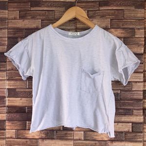 Womens XXS Rag & Bone Lavender Crop Top Burnout Pocket Tee